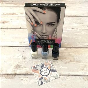 Nail Polish Bontime Healthy NEW 3 Pack Gloss, Island Paradise & Shine Black